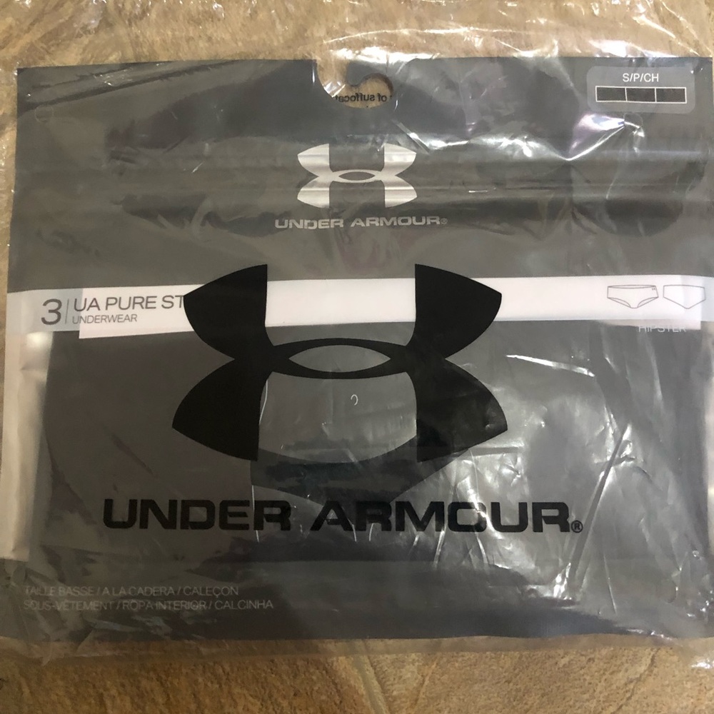 Women’s Under Amour hipster panties size S. Still in packaging.  Never opened.